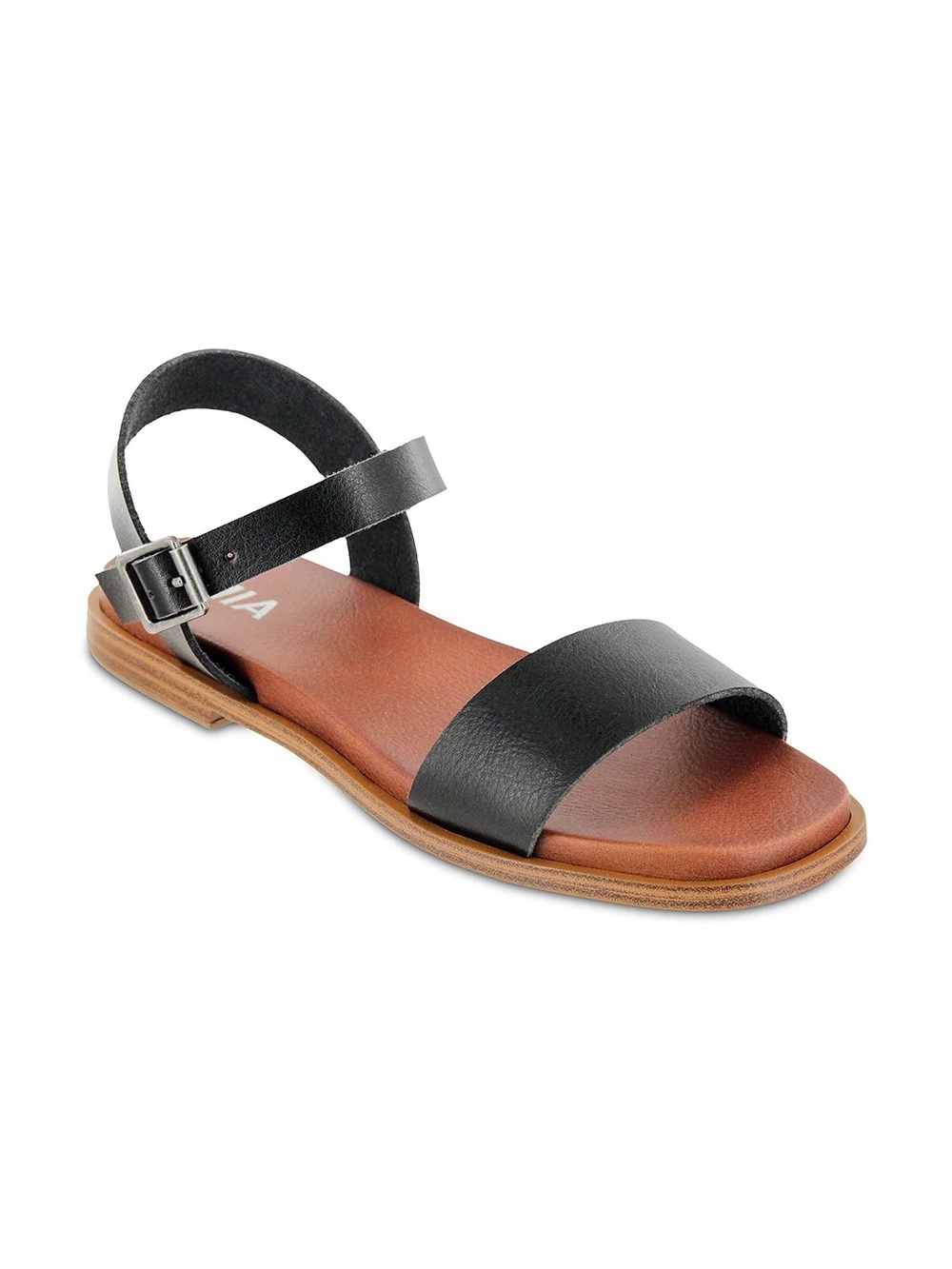 BRAND NEW MIA Black Leather Two-Strap Ankle Sandal